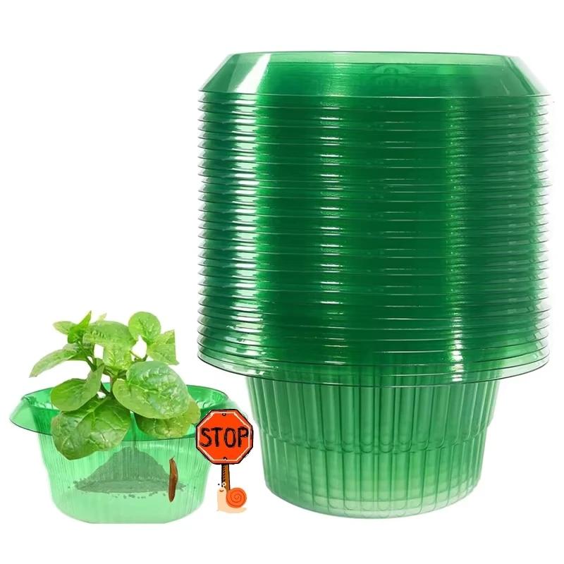 10Pcs Plants Slug Protection Rings Green Planter Flower Pot Snail Vegetables Cover Reusable Pest Control Trapper Garden Tool