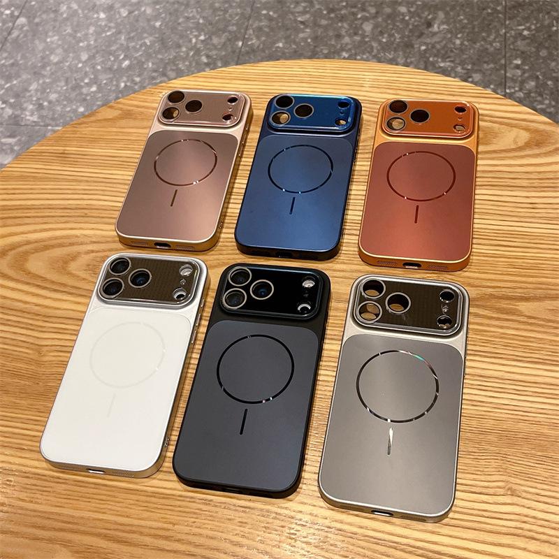 New Flowing Light Metal Case for iPhone 17/16 Pro Max; Magnetic Fit for iPhone 15/14/13