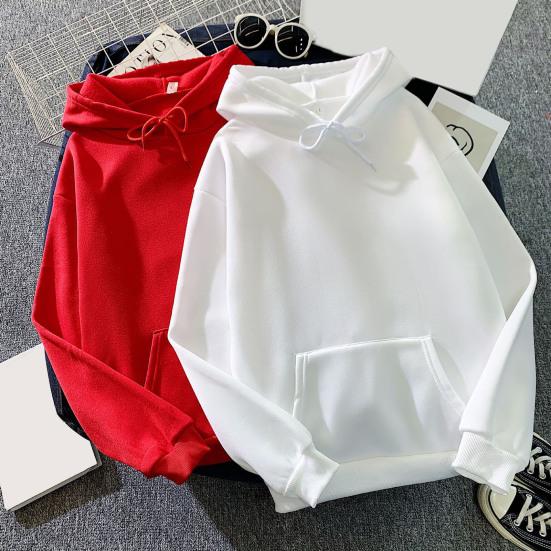 

Толстовка Шнур Термо Уличная Одежда Модный Чистый Цвет Большой Заплаточный Карман для Ежедневной Носки