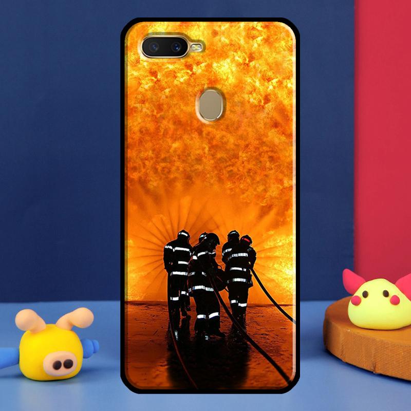 Fire Fighting Hero Case For Oppo A98 A78 A58 A15 A16 A17 A5 A9 A91 A52 A72 A76 A96 A74 A94 A54 S A57 A77 Cover