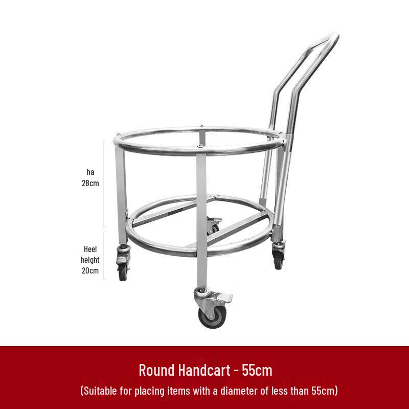 Imported 55cm Stainless Steel Soup Pot with Wheels