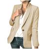 Women's Fashion Casual Solid Color Lapel Long Sleeve Slim Fit Button Small Jacket