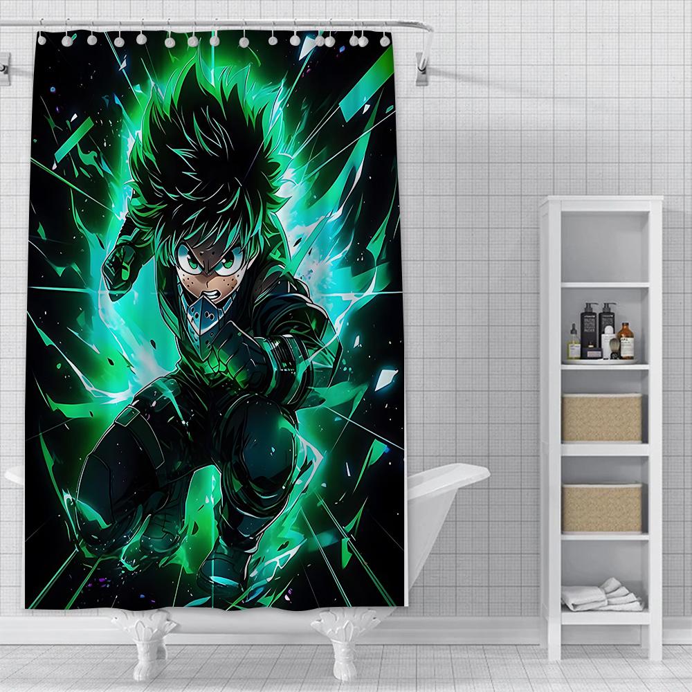 Shower Curtain Waterproof Polyester Fabric Paint Colorful Bath Curtains My Hero Academia Deku Home Bathroom Decor With Hook