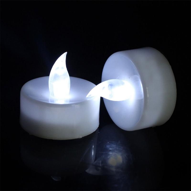 12 Count Clip Flameless LED Tealight Realistic Flame Decoration For Vases Tables Reusable Battery Candle