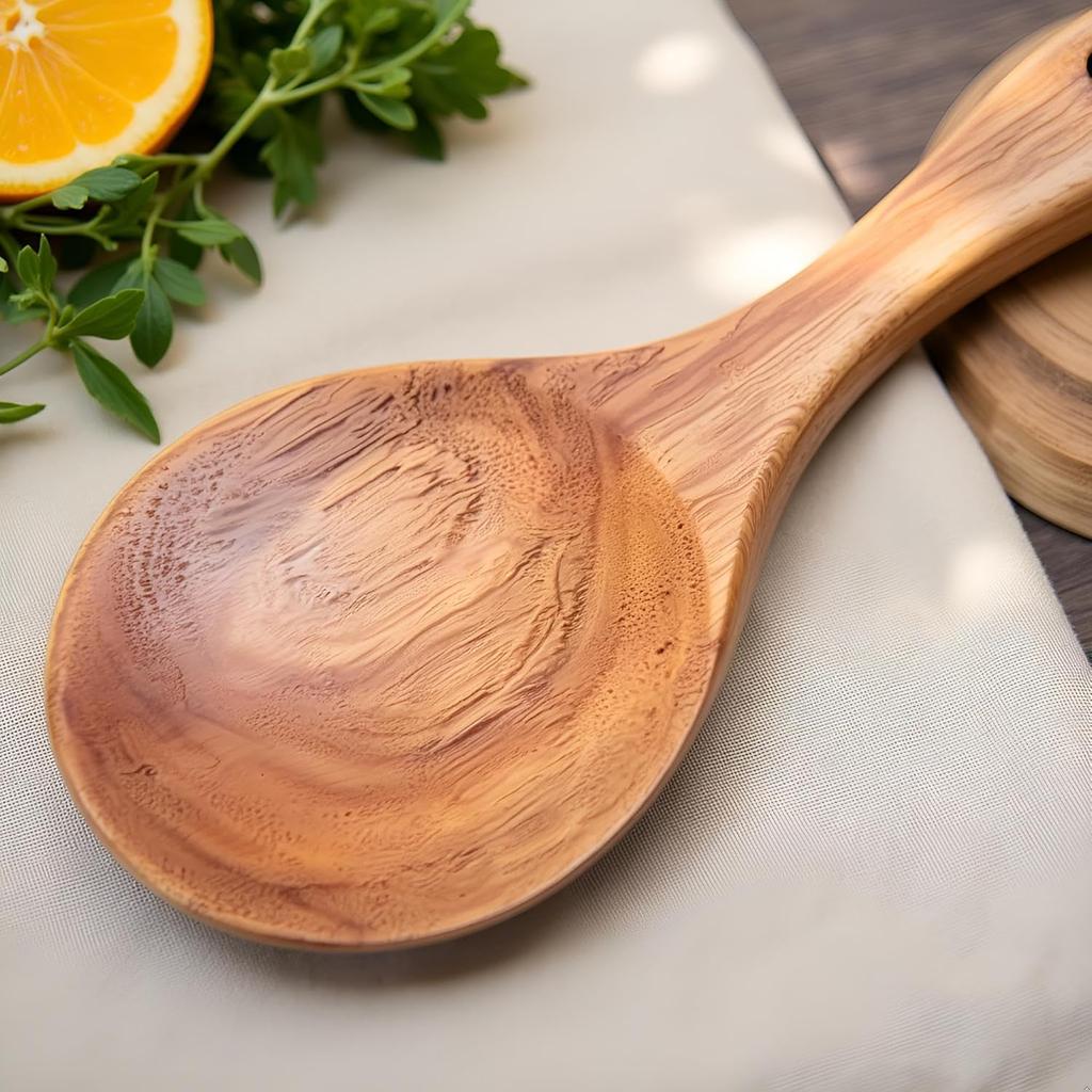 Natural Wooden Rice Spoon Non-stick Wooden Rice Paddle Rice Scooper Rice Serving Spoon Rice Spatula for Rice Potato Salads,7 inch Serving Utensils