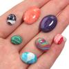 10pcs Synthetic Turquoise Cabochon Beads Oval Flat Back Cabochon Loose Beads For DIY Jewelry Making Pendants Ring Accessories
