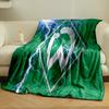 Green Lightning Logo Designed Flannel Blanket for Bedroom, Living Room, Sofa, and Nap