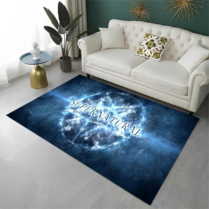 Tappeto SPN Supernatural Dean Sam per Stanza dei Giochi, Camera da Letto, Soggiorno, Divano, Decorazione Casa, Tappeto per Area Bambini, Tappetino Antiscivolo, Regalo
