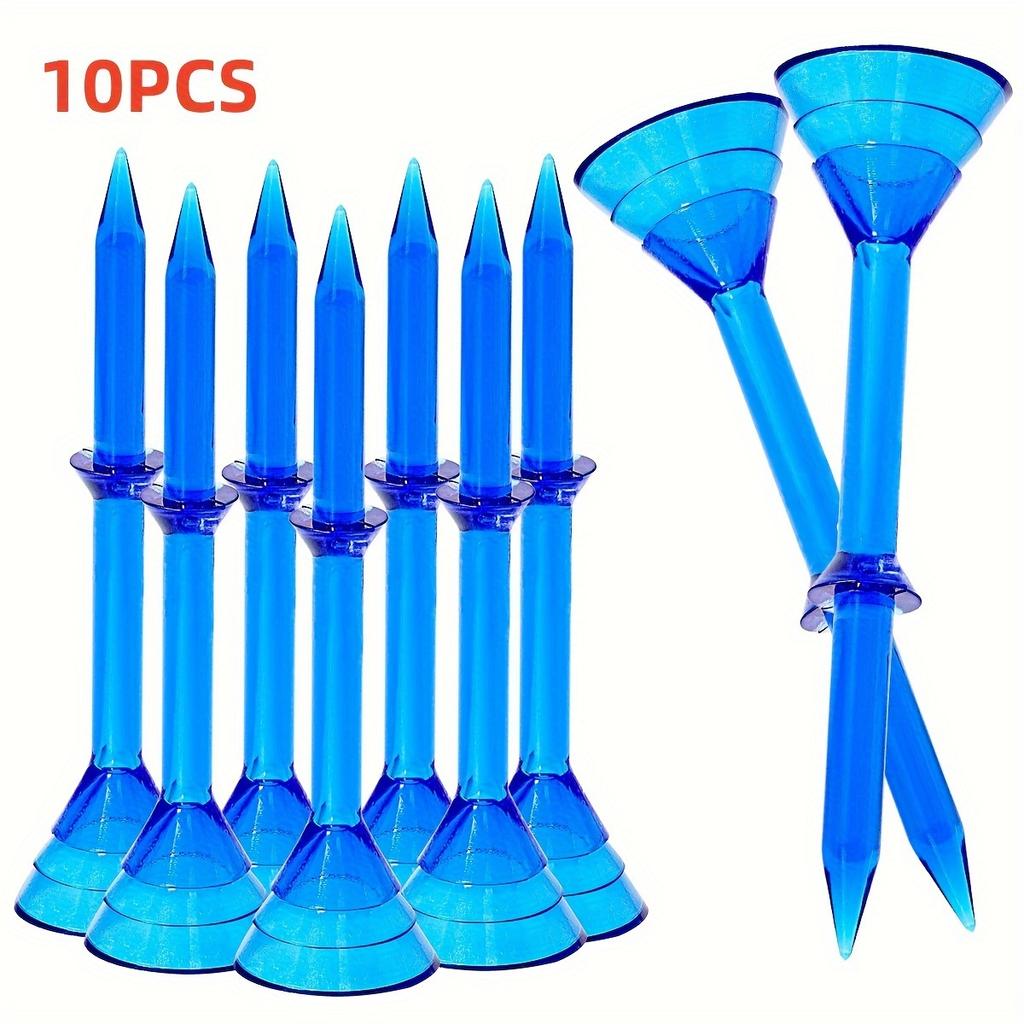 10 PCS Plastic Golf Tees PC Durable Golf Tees With Stability For Friction Side Spin Reduction Yellow Orange Green Blue