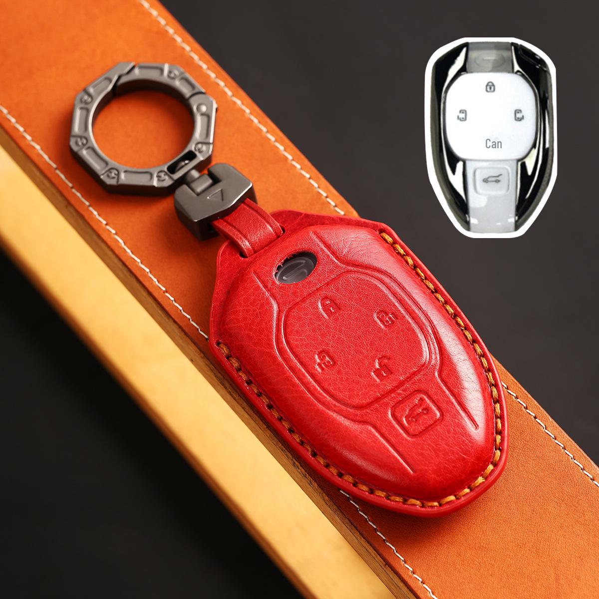 

2023 GAC Trumpchi M8 Grandmaster Edition Чехол для ключа с полной оболочкой и пряжкой для автомобильных аксессуаров красный