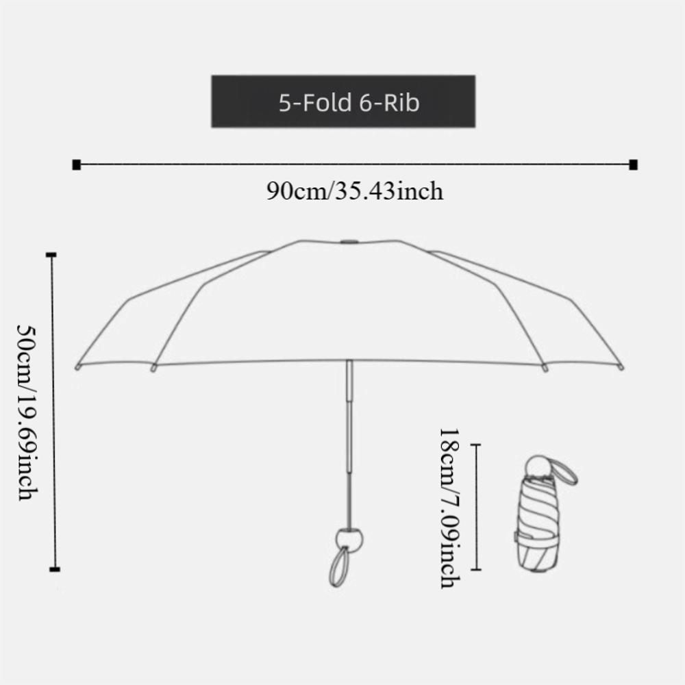 Reinforced Umbrella Rack Capsule Foldable Umbrella Windproof UV Umbrella Rain Umbrella  Student