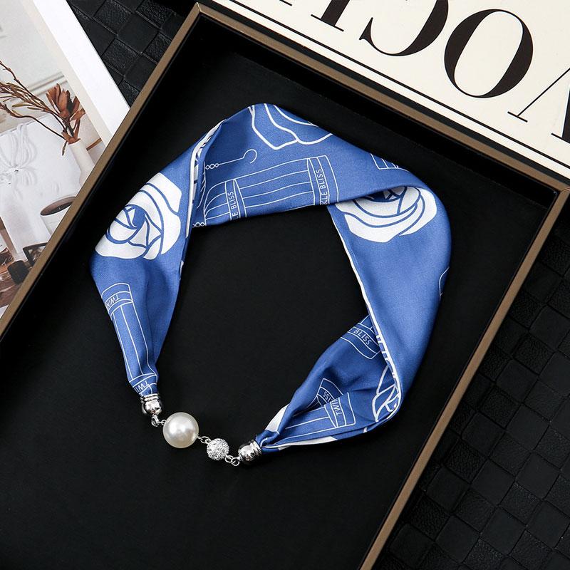 1 Stück Halstuch Damen Perlen Perlen Dekorativ Magnetverschluss Tasche Schals Seidenschal