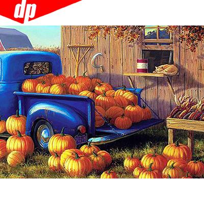 Ricamo Diamante Display Completo Scenico 5d Pittura Diamante Trapano Completo Rotondo Zucca