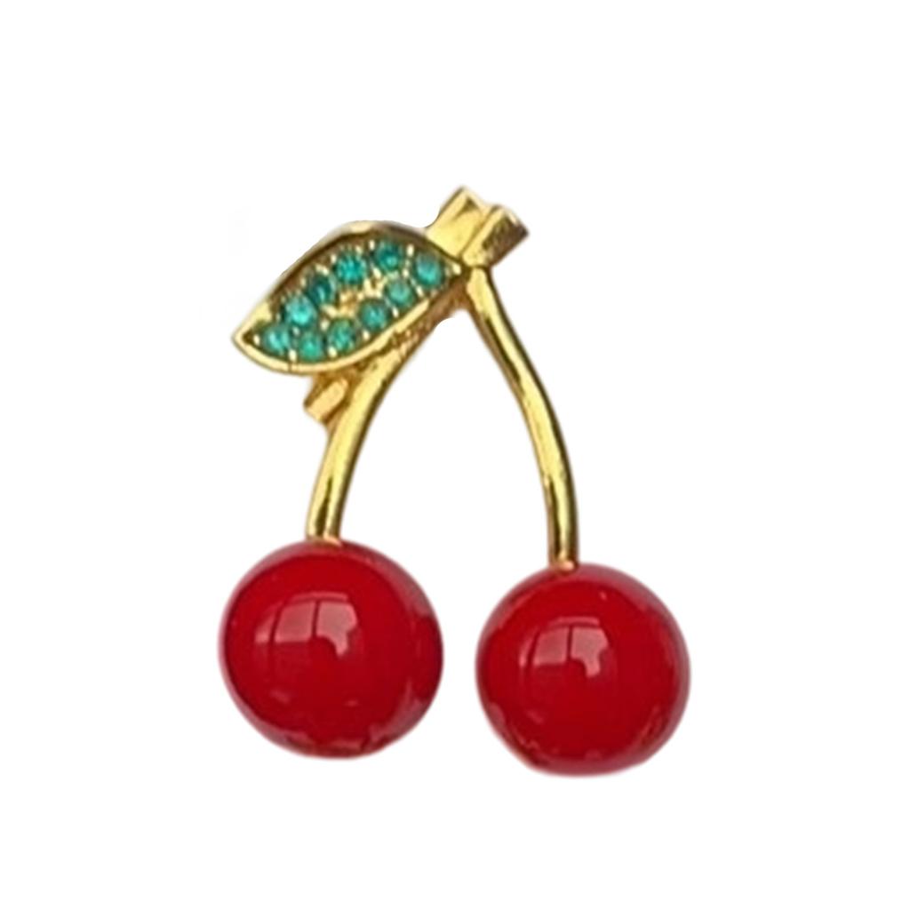 Bright Cherry Fruit Brooch For Women Fashion Accessory Strong Alloy Great For Casual Outings And Special Event