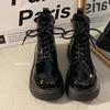 Retro Sweet and Cool Martin Boots for Women's 2025 Spring and Autumn Single New Ins British Style Thick Bottom Heightening Explosion Short Boots