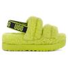UGG Fluff Sheepskin Comfortable Thick Sole Furry Slippers Women Slippers Lime 1120876-KLM