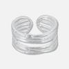 Multi-layer Liquid Line Women's S925 Sterling Silver Adjustable Ring - High-end, Unique, and Elegant