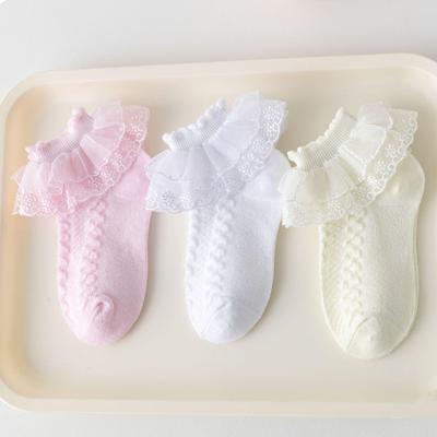 Girls' Lace Socks - Spring & Summer Thin Cotton Dance Socks for Kids