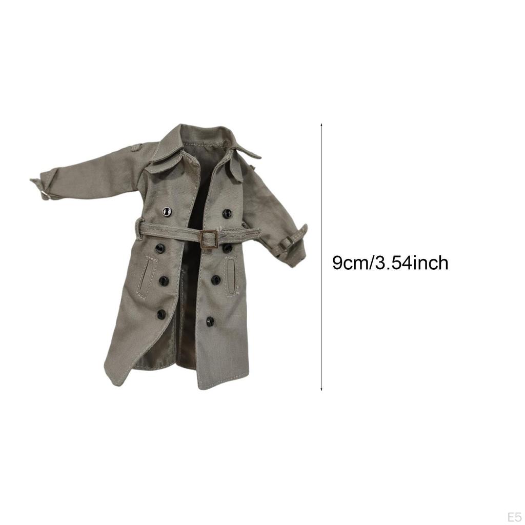 1/ Figure Cappotto da Trincea 6 pollici Abbigliamento Maschile Femminile Abbigliamento in Miniatura Vestire Bambola Mobile
