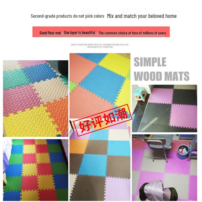 

Odorless Foam Baby Crawling Mat - Large Interlocking Plush Carpet for Bedroom & Dormitory 30x30x0.8cm Leaf Pattern with Border Strips