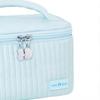 PU Open Lid Cake Shape Make Up Bag Cosmetic Storage Bag Soft Color Portable Makeup Bag Light Blue