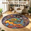 Round Rug Custom NameTravis Scott Pattern Non Slip Carpet Home Floor Decor