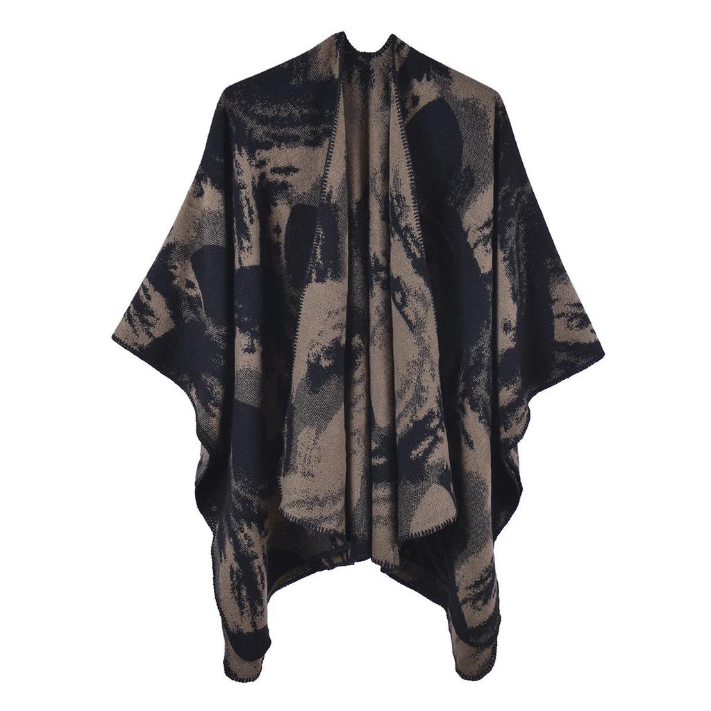 Women's Plus Size Imitation Cashmere Double-Sided Jacquard Shawl