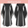 Womens Halloween Uk Long Dress Long Trumpet Sleeves Medieval Cosplay Costume