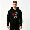 Men's Anime Printed Pullover Hoodie, Casual Long Sleeve Sweatshirt with Cool Character Pattern for Daily Wear