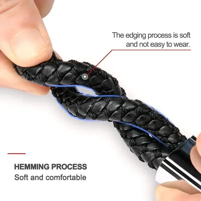 BAIJ1 2025 Car logo Keychain With Car Logo Metal Keychain Nylon Braided Rope Key Ring For BMW E90 E60 E61 E93 E87 E36 E46 E39 E53