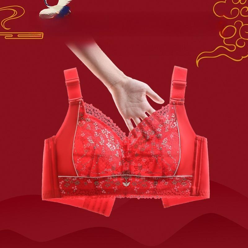 Sexy Lace Bra for Women Adjustable Bra Without Underwire Plus-size Gathering Bra