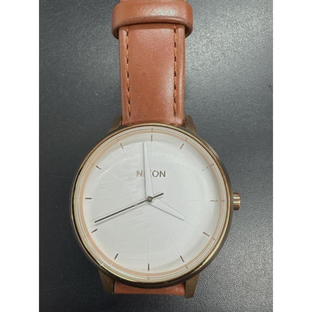 Used NIXON watch body brown leather band