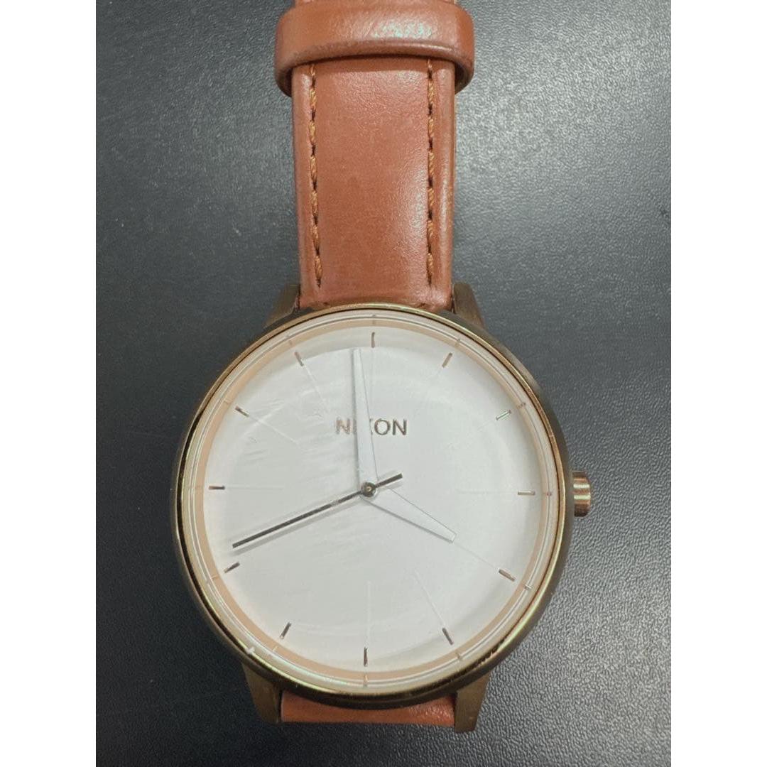 Used NIXON watch body brown leather band