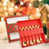 6 Piece Set of Spoons And Forks for Christmas, Flatware Dessert Tea Party, Stainless Steel