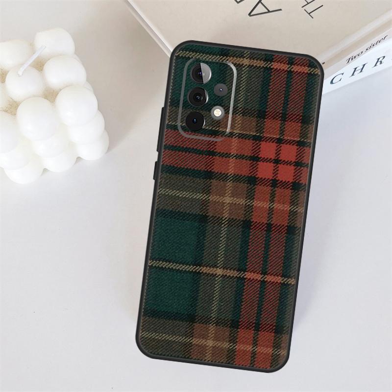 Schottisches Karo Warme Karo Hülle für Samsung Galaxy A55 A35 A15 A36 A56 A26 A16 A22 A32 A52 A54 A34 A53 A33 A13 A06 A05