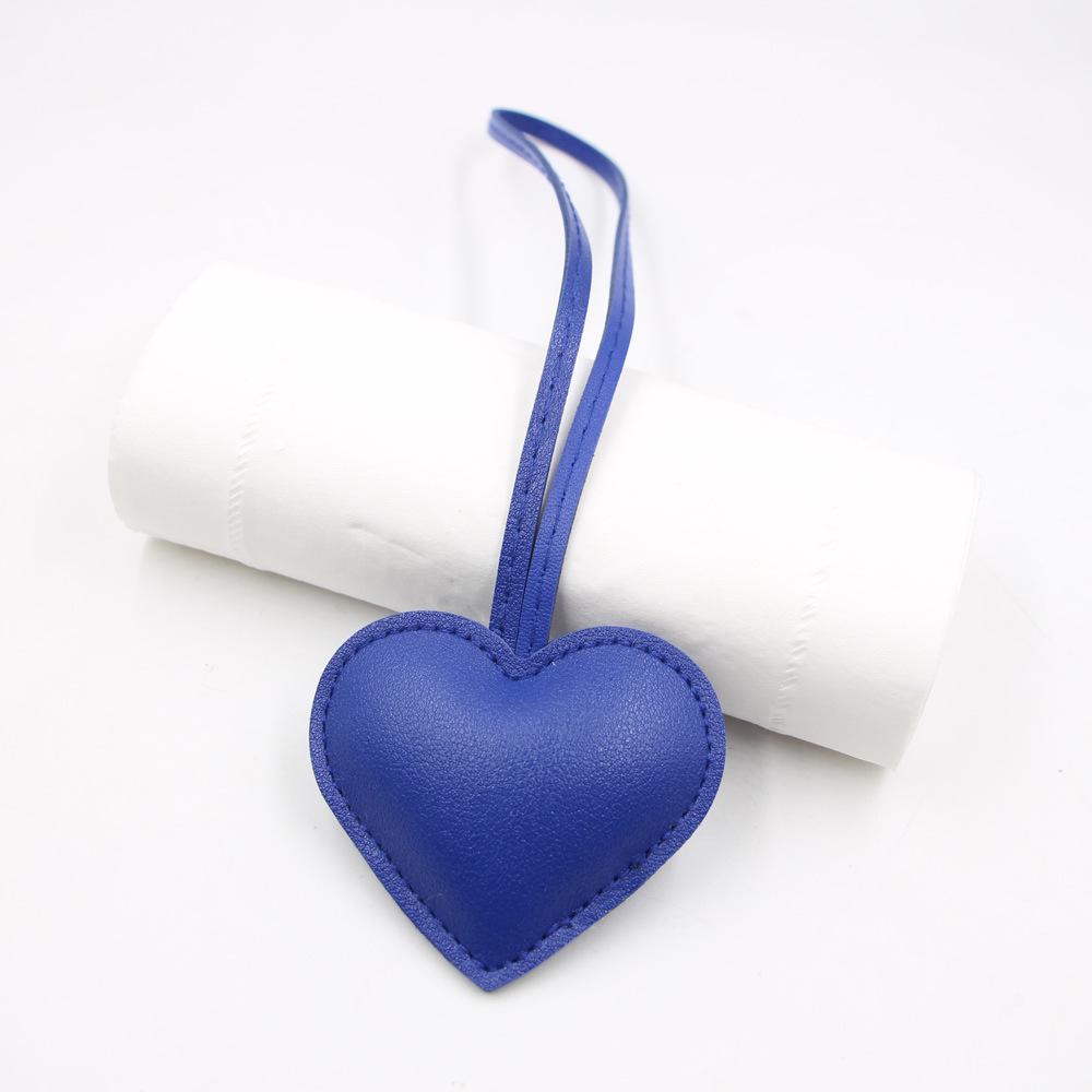 Leather Heart Handbag Pendant with Knotted Lanyard