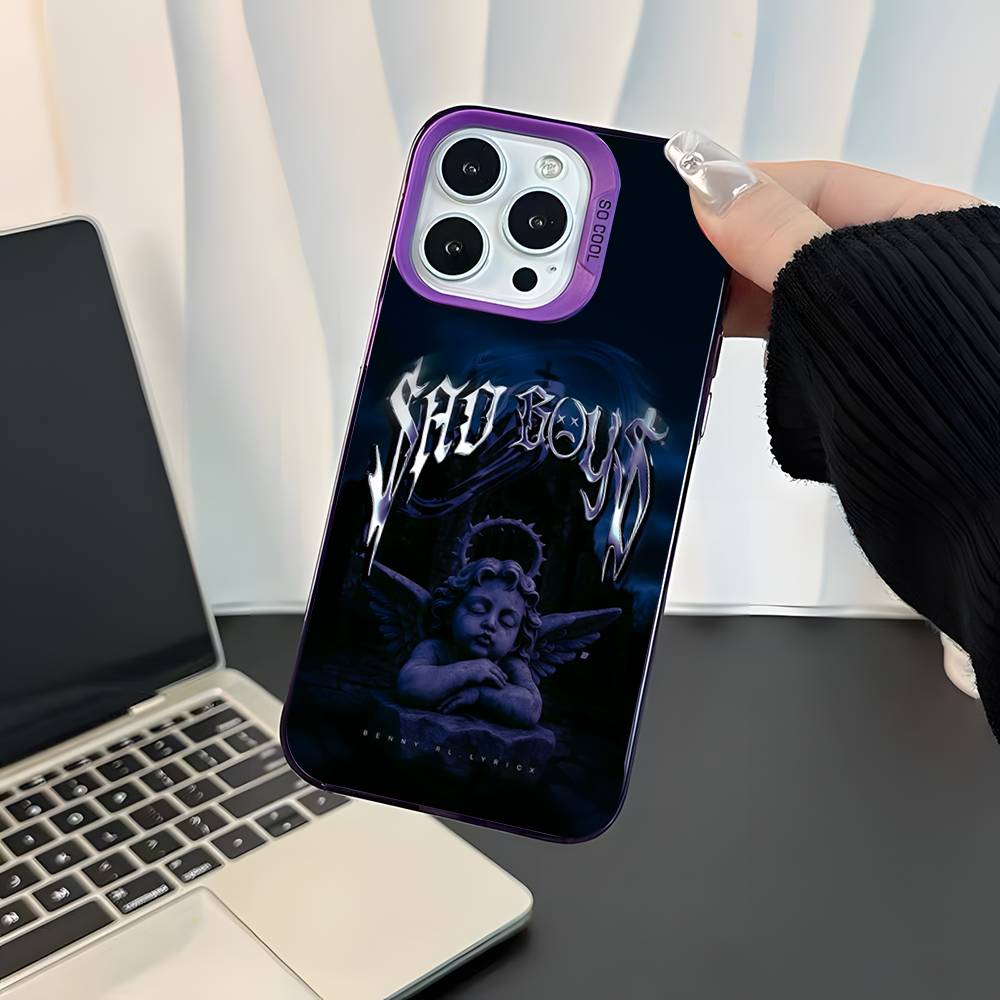 

$AD BOYZ 4 LIFE For iPhone 17,16,15,14,13,12,11,Mini,Pro,E,SE4,XS,MAX Purple Shockproof Candy Matte Cover iPhone12PROMAX