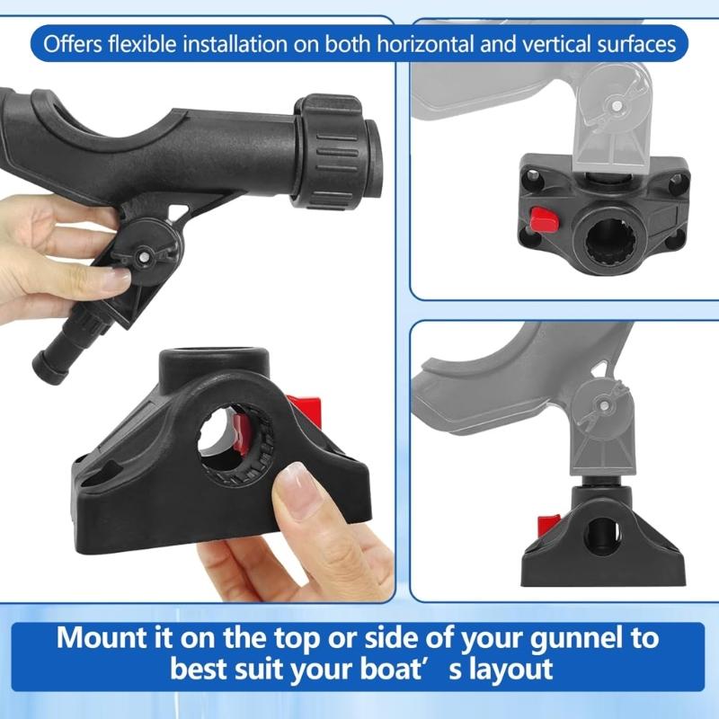 360 Degree Rotating Fishing Rod Holder Kayak Boats Fishing Fix Poles Mount Base Outdoor Fishing Equipment Enduring