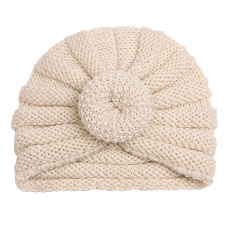 New baby donut wool hat in autumn and winter, children's warm wool pullover hat, baby hat