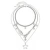 3Pcs Multilayered Star Necklace Stylish Collarbone Chain Versatile Choker Neck Chains for Daily Wear and Casual Outfits
