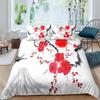 Ocean Wave King Queen Duvet Cover Red Sun Bedding Set Japanese Ukiyo-e Comforter Cover Exotic Navy Blue Polyester Quilt Cover