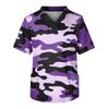 Men's Printing Short Sleeve V-neck Working Blouse Chest Pocket Carer Top