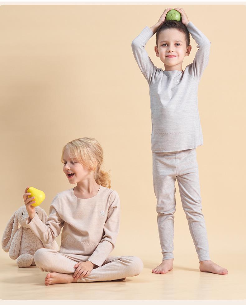 Kids' Warm Underwear Set with Belly Protection - Autumn/Winter Style for Boys & Girls