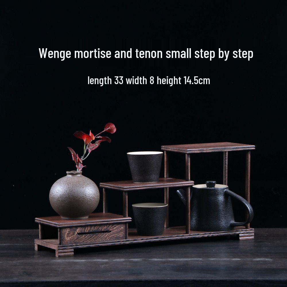 Solid Wood Tea Ceremony Stand for Teapot, Kettle, Vase, Bonsai, Buddha Ornament.