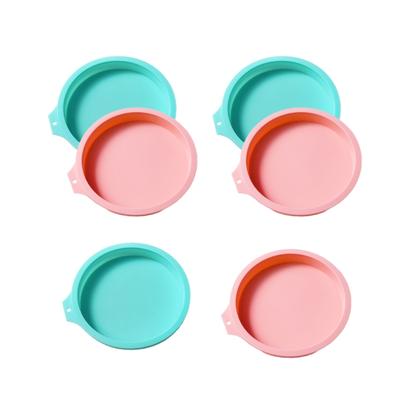 Set of 6 Silicone Cake Molds Multilayer Round Baking Pans for Layered Rainbow Cakes Heat Resistant Dessert Mould