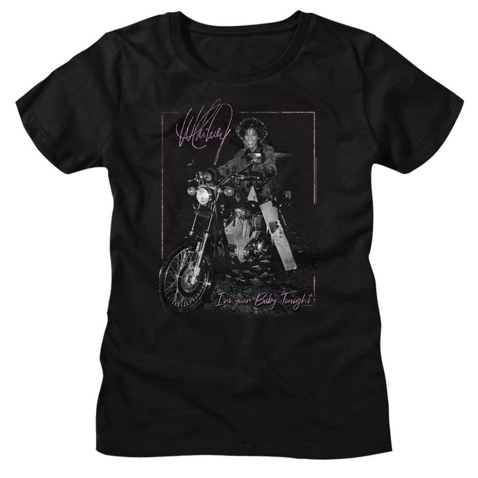 Whitney Houston Motorcycle Black Women s T-Shirt S