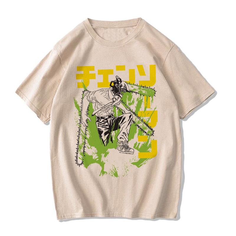 Chainsaw Unisex T Shirt Unisex EU Unisexga Cartoon Pochita Tshirt Japanese Anime Makima Harajuku Graphic Tees Clothing Tops Tshirt