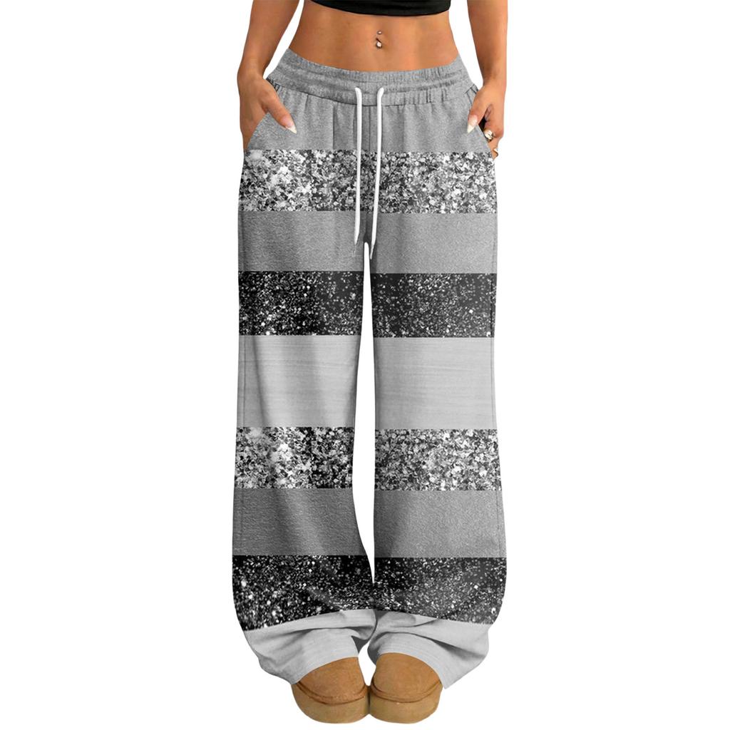 Damen Lässige und Modische Elastische Taille Weite Hose