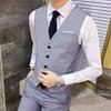 Weste Anzug Einreiher Slim-fit Polyester Herren Mode Formelle Weste für Geschäft