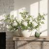 Green Leaves Artificial Pagoda Tree Flower Real Touch Faux Flower Branch  Home Living Room Decor
